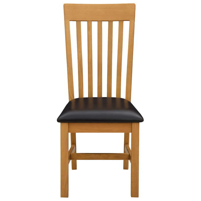 Scaun de sufragerie 2 pcs Lemn de stejar masiv Negru WALTI