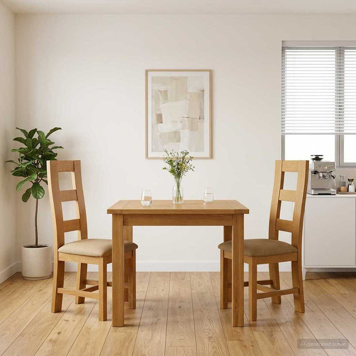 Scaun de sufragerie 2 pcs Lemn de stejar masiv Bej - WALTI WALTI