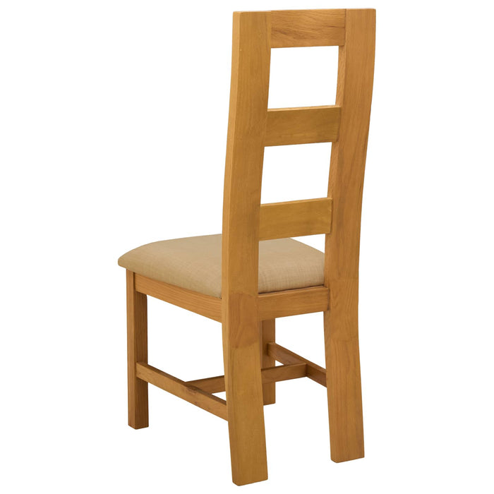 Scaun de sufragerie 2 pcs Lemn de stejar masiv Bej WALTI