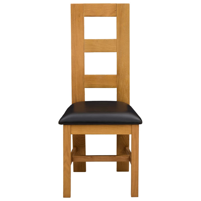 Scaun de sufragerie 2 pcs Lemn de stejar masiv Negru WALTI