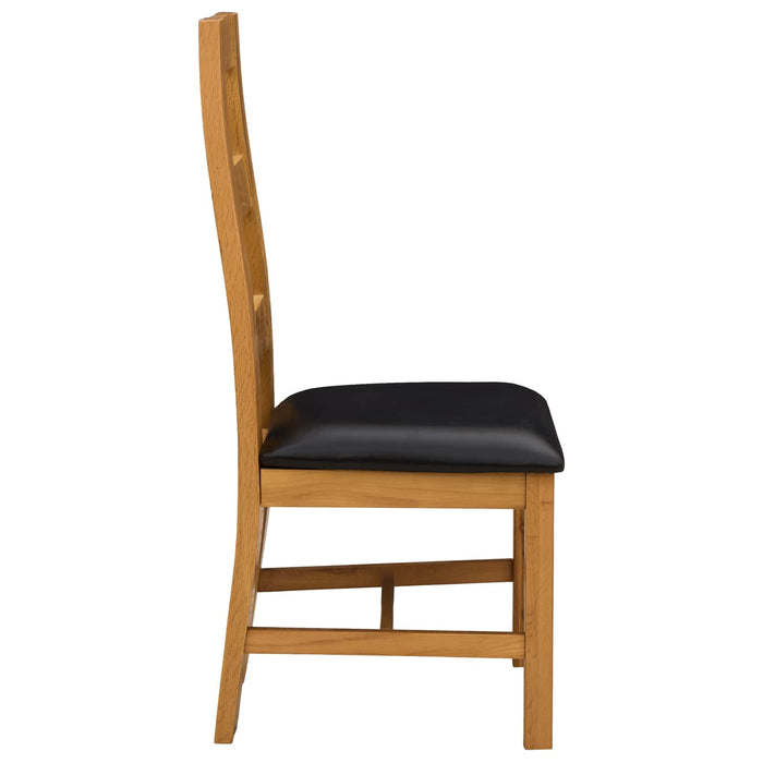 Scaun de sufragerie 2 pcs Lemn de stejar masiv Negru WALTI
