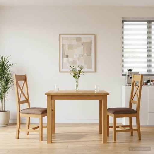 Scaun de sufragerie 2 pcs Lemn de stejar masiv Gri - WALTI WALTI