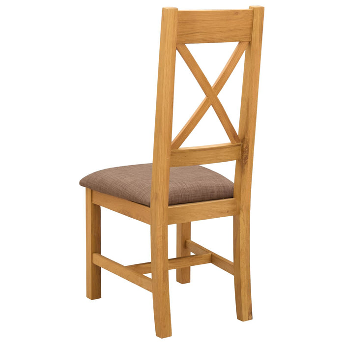 Scaun de sufragerie 2 pcs Lemn de stejar masiv Gri WALTI