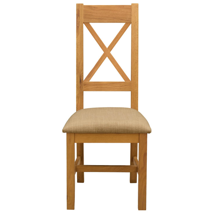Scaun de sufragerie 2 pcs Lemn de stejar masiv Bej WALTI