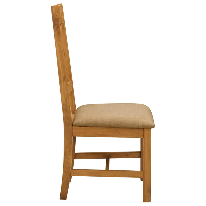 Scaun de sufragerie 2 pcs Lemn de stejar masiv Bej WALTI