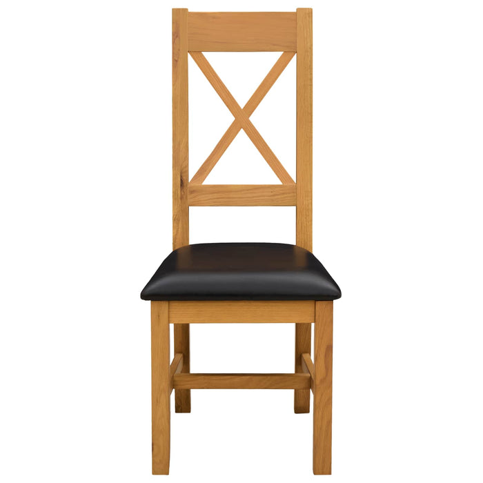 Scaun de sufragerie 2 pcs Lemn de stejar masiv Negru WALTI