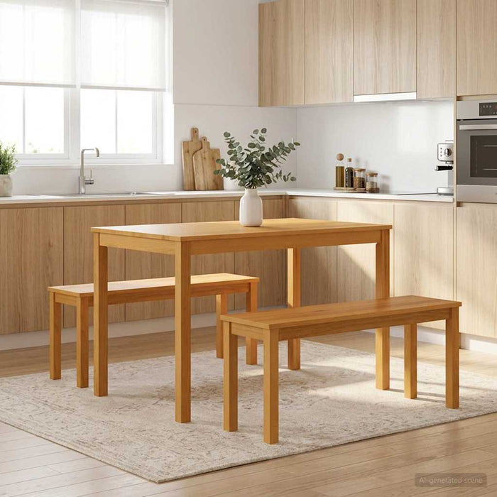 Bancă de Dining 95 x 32 x 45 cm Lemn de stejar masiv natural - WALTI WALTI