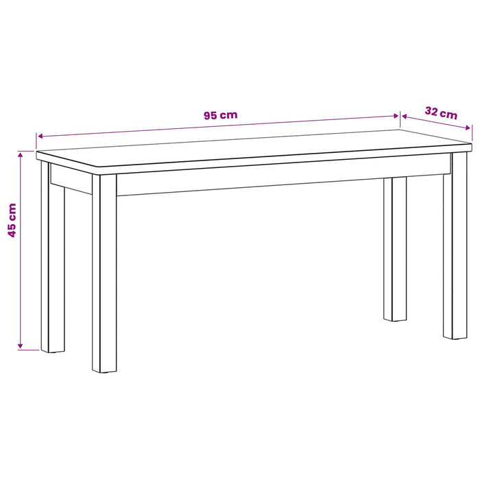 Bancă de Dining 95 x 32 x 45 cm Lemn de stejar masiv natural WALTI