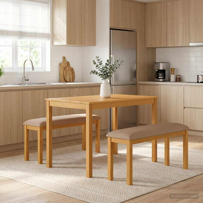 Bancă de Dining 95 x 32 x 45 cm Lemn de stejar masiv Gri - WALTI WALTI