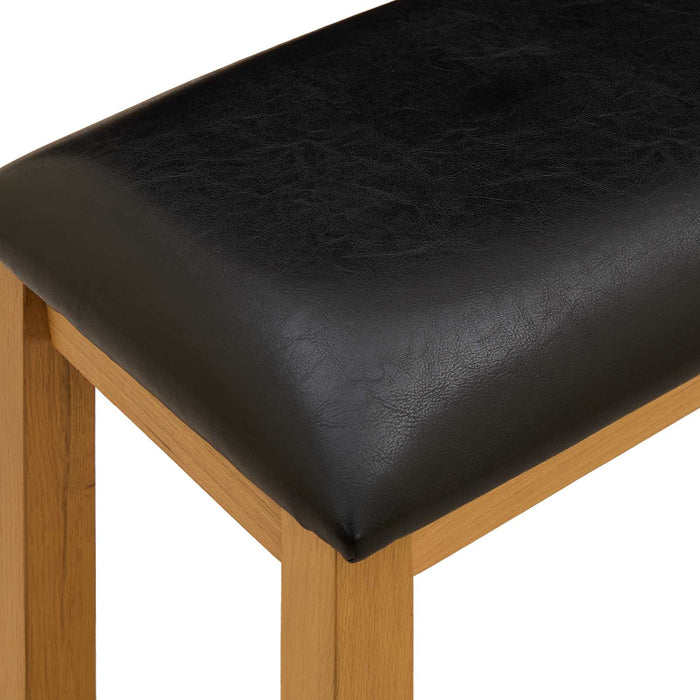 Bancă de Dining 95 x 32 x 45 cm Lemn de stejar masiv Negru WALTI