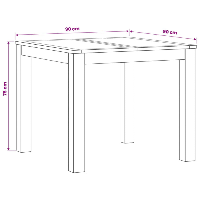 Masă de dining 90 x 90 x 75 cm Lemn de stejar masiv natural - WALTI WALTI