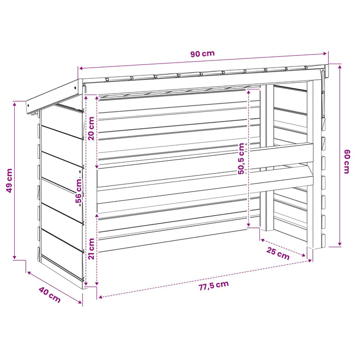 Husă pentru aer condiționat 90x40x60 cm Lemn de pin tratat - WALTI WALTI