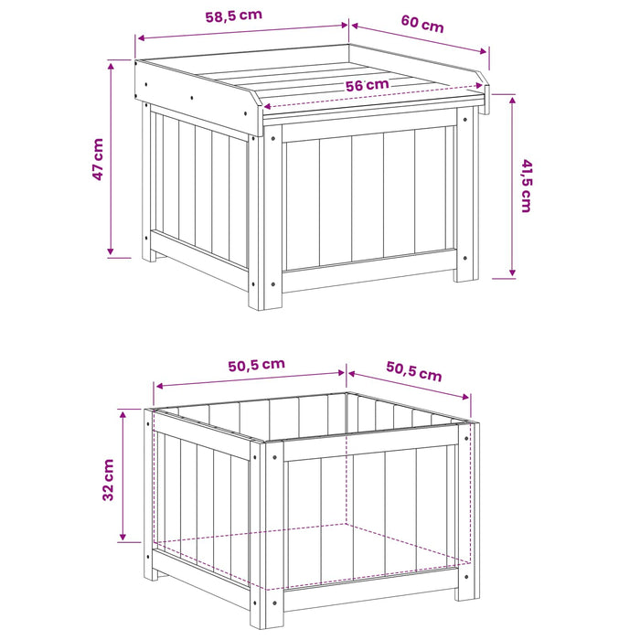 Cutie pentru perne de exterior Lemn de pin tratat - WALTI WALTI