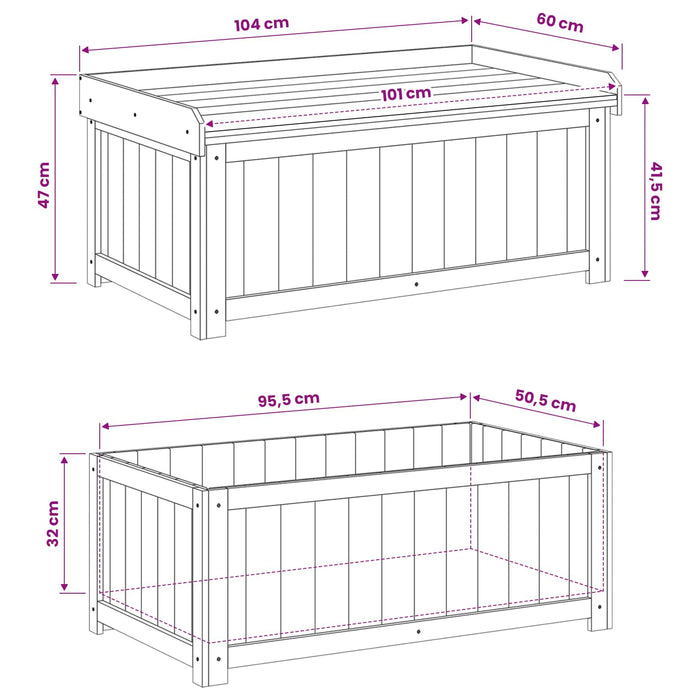 Cutie pentru perne de exterior Lemn de pin tratat - WALTI WALTI