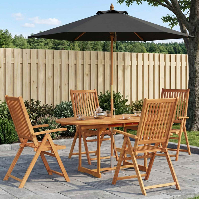 Set de dining pentru exterior cu parasolar 6 buc. 4-Locuri WALTI