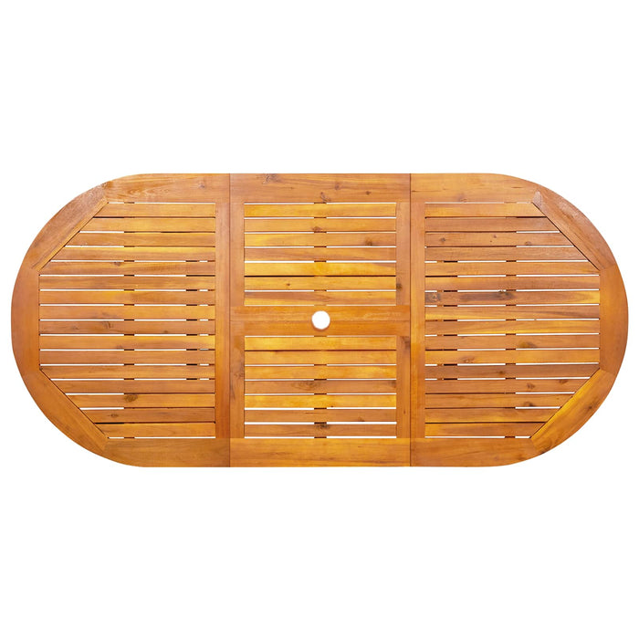 Set de dining pentru exterior cu parasolar 6 buc. 4-Locuri WALTI