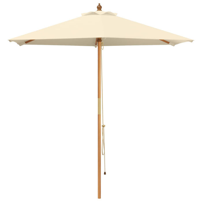 Set de dining pentru exterior cu parasolar 6 buc. Alb crem WALTI