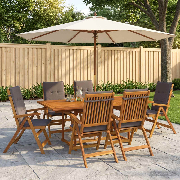 Set de dining pentru exterior cu parasolar 8 buc. Antracit WALTI