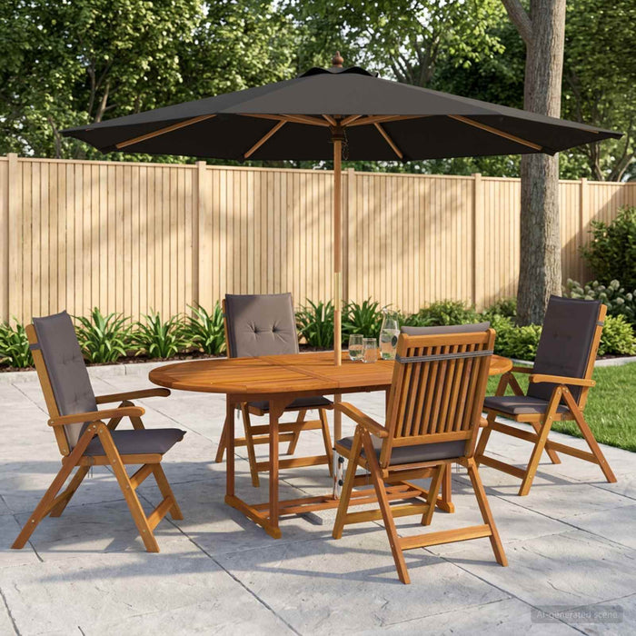 Set de dining pentru exterior cu parasolar 6 buc. Antracit WALTI