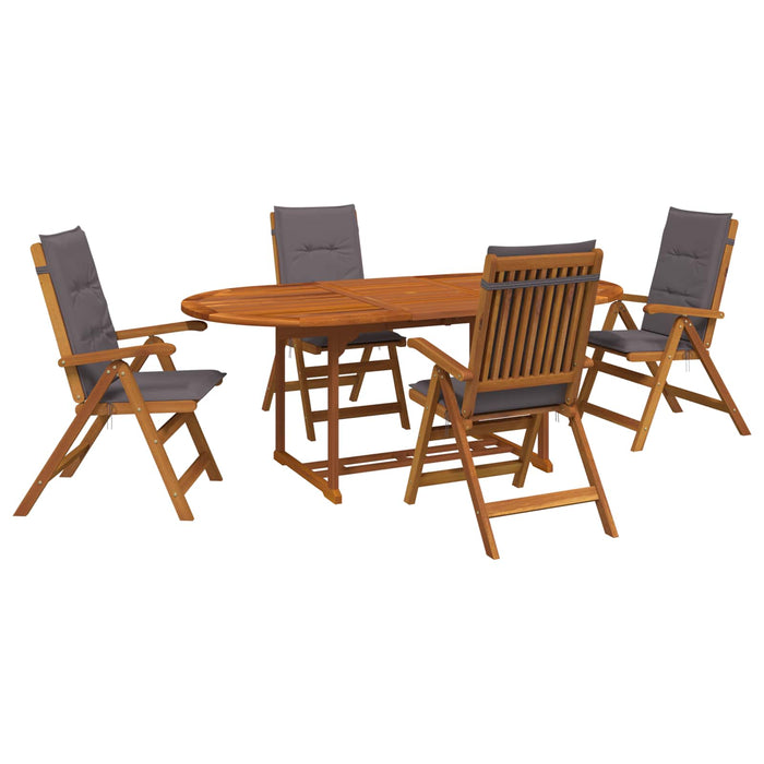 Set de dining pentru exterior cu parasolar 6 buc. Antracit WALTI