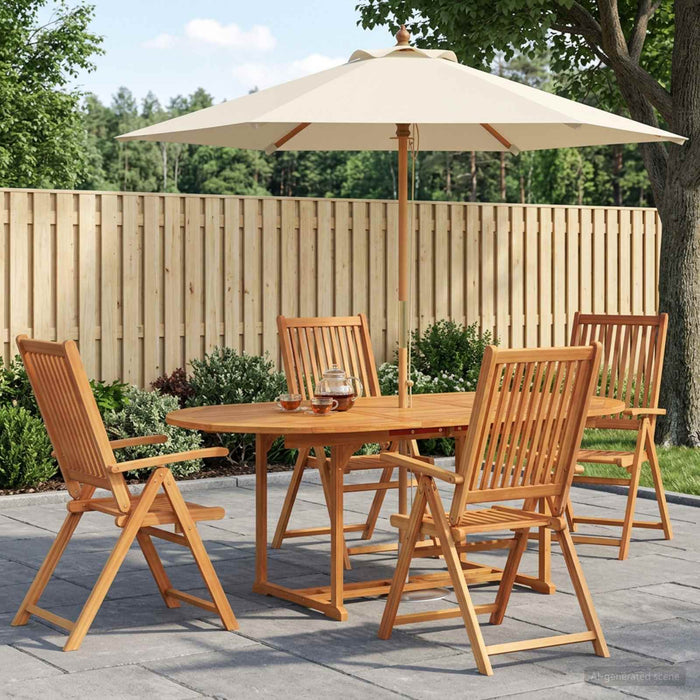 Set de dining pentru exterior cu parasolar 6 buc. WALTI