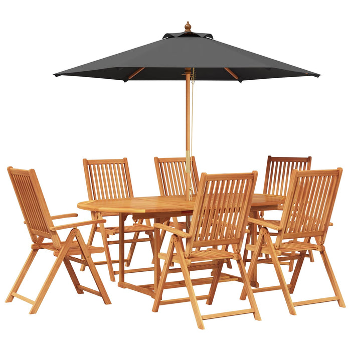 Set de dining pentru exterior cu parasolar 8 buc. WALTI