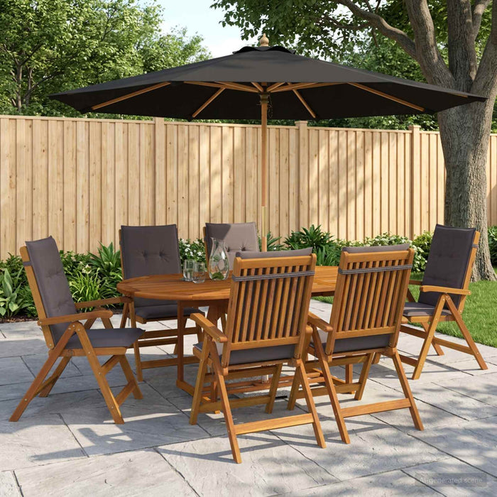 Set de dining pentru exterior cu parasolar 8 buc. Antracit WALTI