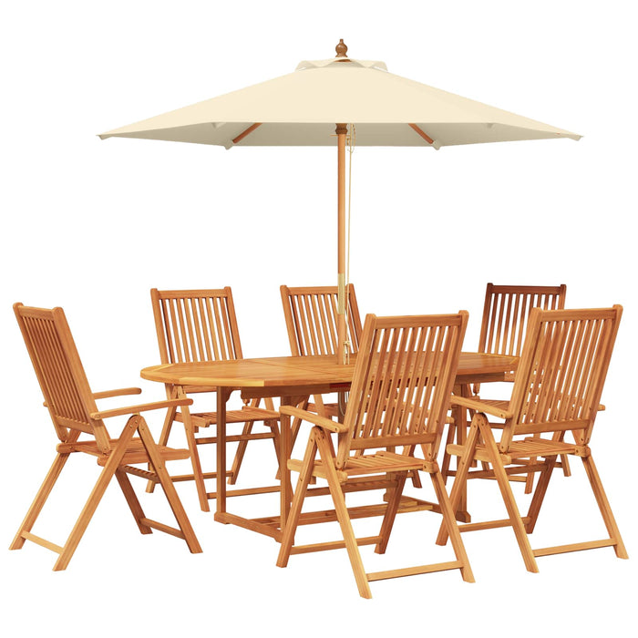Set de dining pentru exterior cu parasolar 8 buc. WALTI