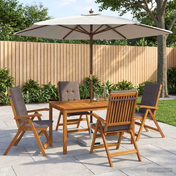 Set de dining pentru exterior cu parasolar 6 buc. Antracit WALTI