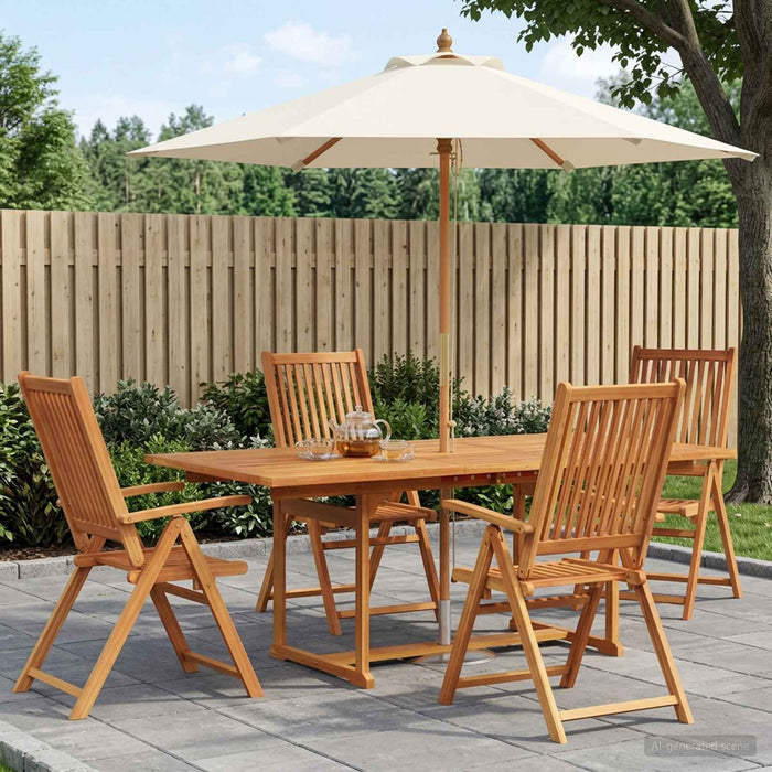 Set de dining pentru exterior cu parasolar 6 buc. WALTI