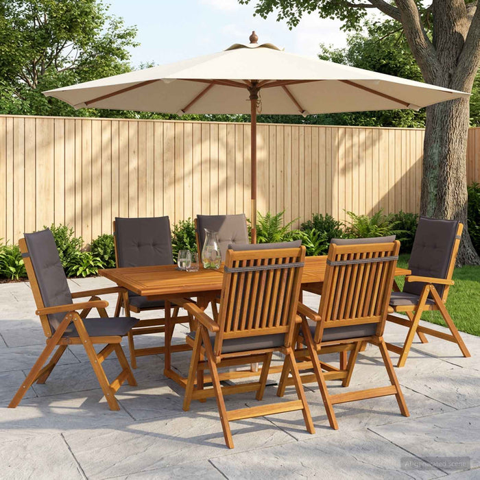 Set de dining pentru exterior cu parasolar 8 buc. Antracit WALTI