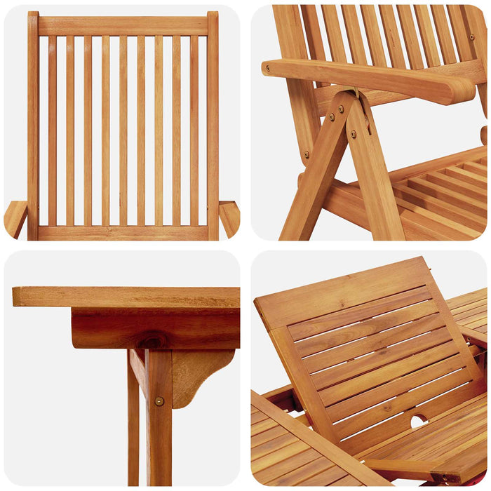 Set de dining pentru exterior cu parasolar 8 buc. WALTI