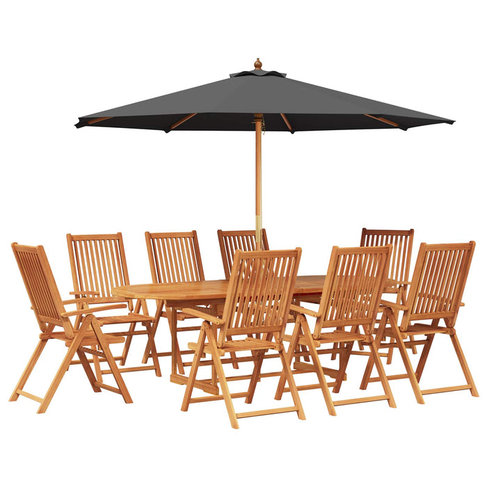 Set de dining pentru exterior cu parasolar 10 buc. WALTI