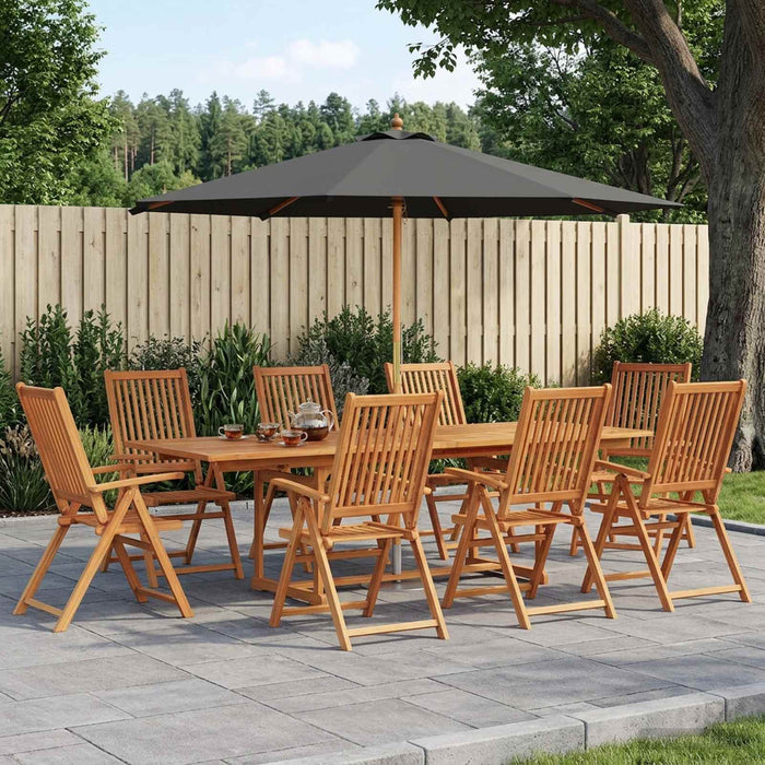 Set de dining pentru exterior cu parasolar 10 buc. WALTI