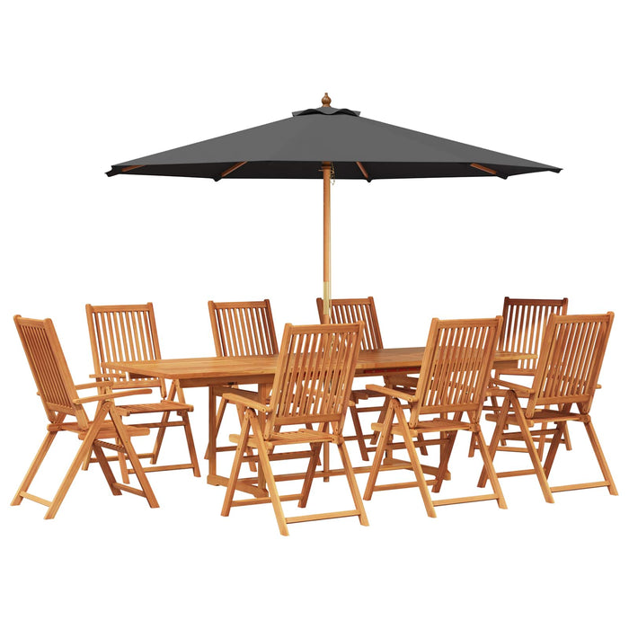 Set de dining pentru exterior cu parasolar 10 buc. WALTI