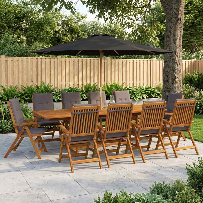 Set de dining pentru exterior cu parasolar 10 buc. Antracit WALTI