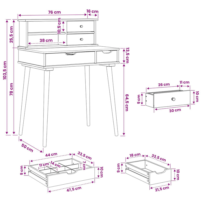 Set de Dressing FAUSKE 2 buc. Alb 76 x 50 x 103,5 cm - WALTI WALTI