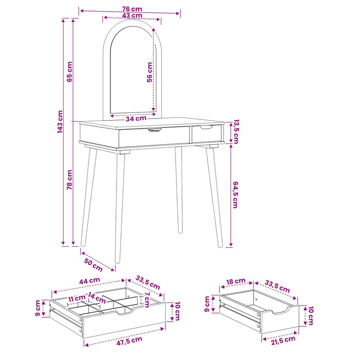 Set de Dressing FAUSKE 2 pcs Alb 76 x 50 x 143 cm - WALTI WALTI