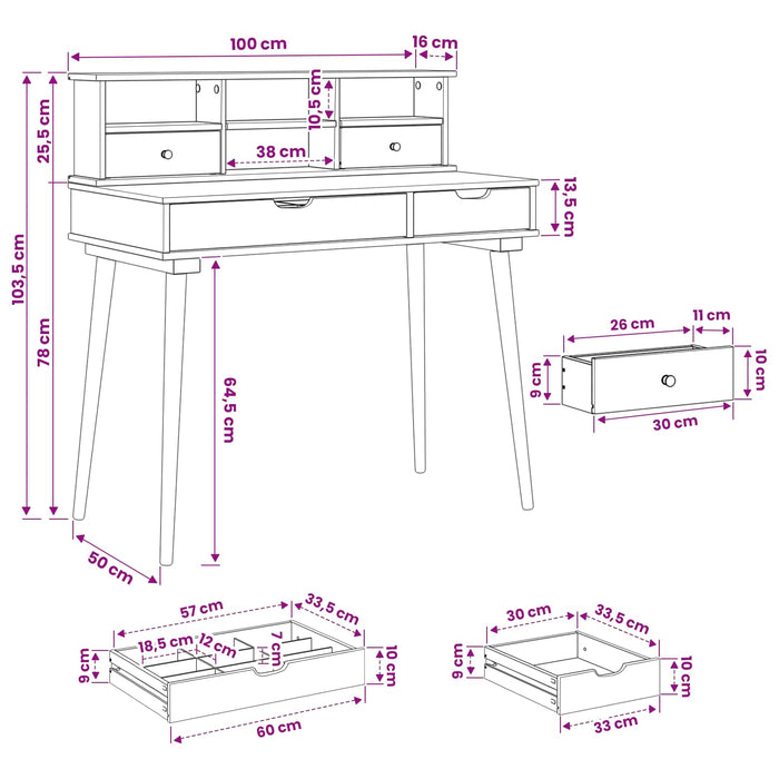 Set de Dressing FAUSKE 2 pcs Alb 100 x 50 x 103,5 cm - WALTI WALTI