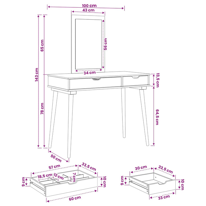 Set de Dressing FAUSKE 2 pcs Alb 100 x 50 x 143 cm - WALTI WALTI