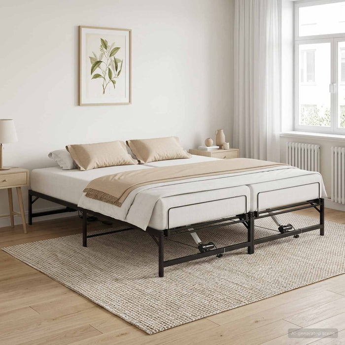 Cadru Electric Ajustabil pentru Pat Negru 200 x 200 cm Oțel WALTI