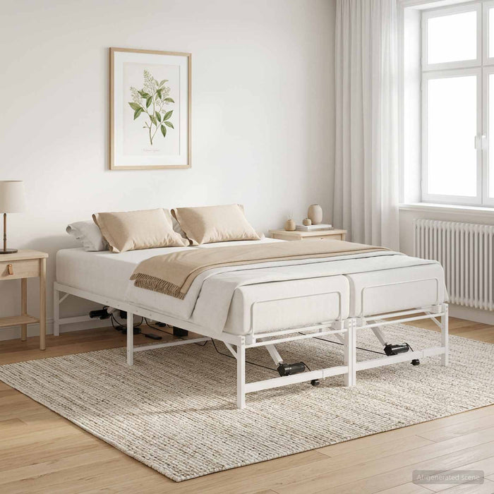 Cadru Electric Ajustabil pentru Pat Alb 150 x 200 cm Oțel WALTI