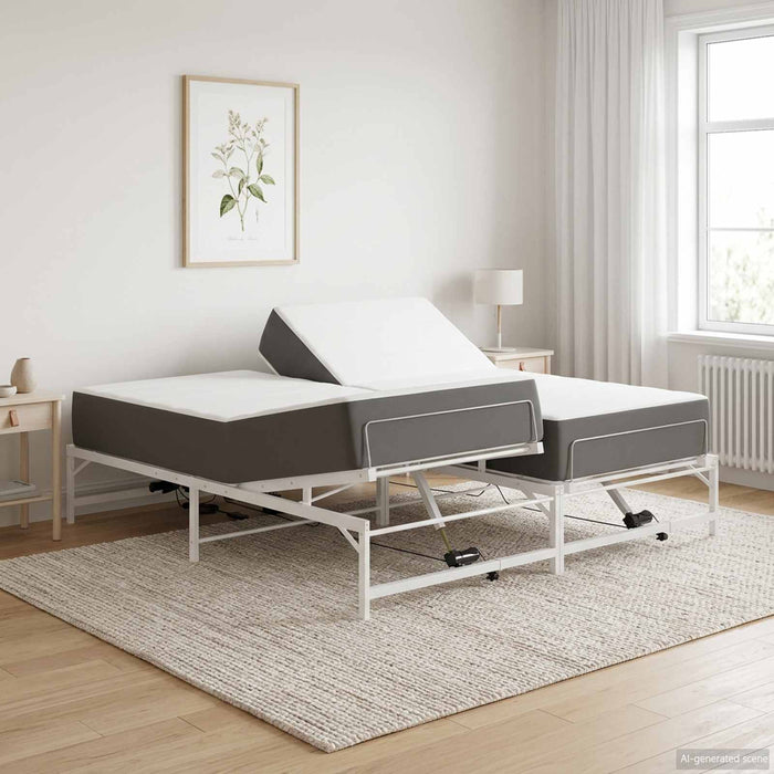 Cadru Electric Ajustabil pentru Pat Alb 193 x 203 cm Oțel WALTI