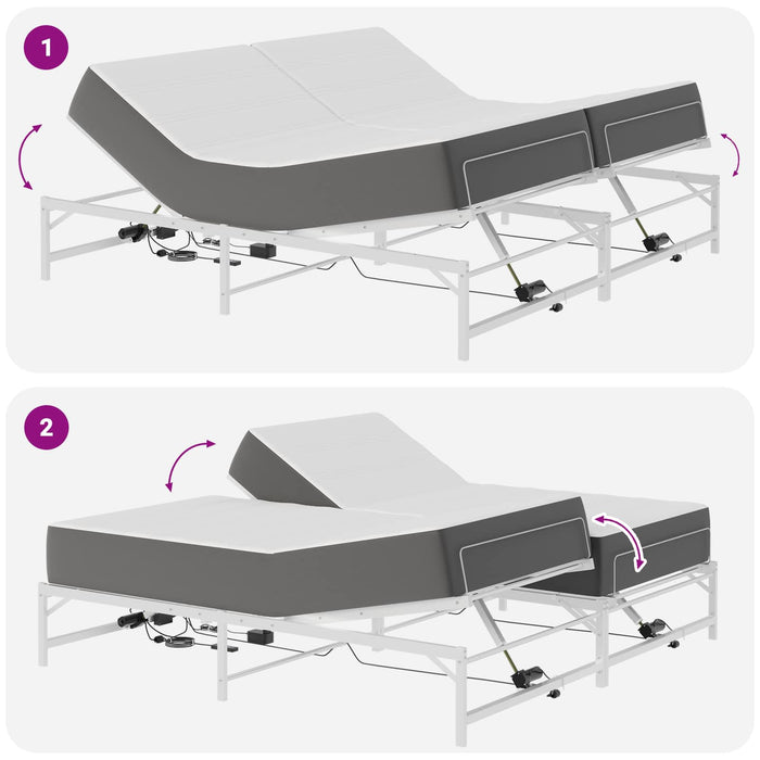 Cadru Electric Ajustabil pentru Pat Alb 200 x 200 cm Oțel WALTI