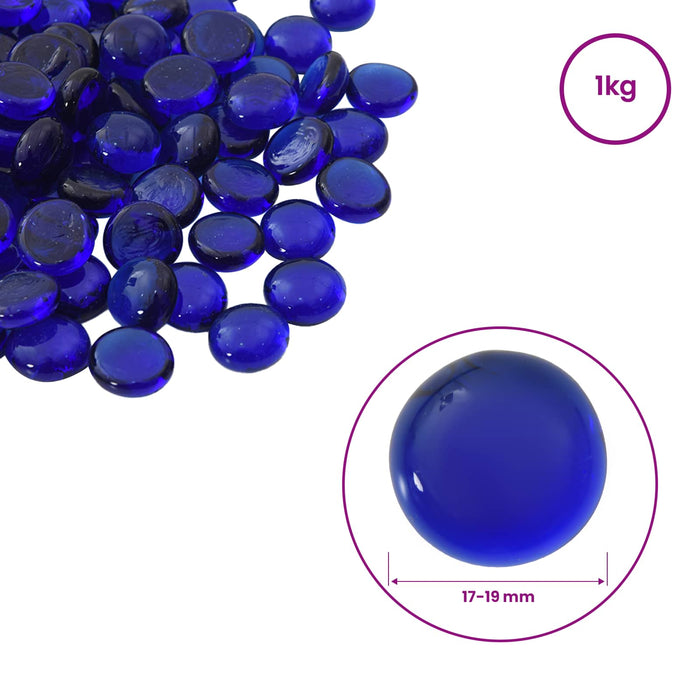 Nugget din sticlă 17-19 mm Albastru cobalt Sticlă WALTI