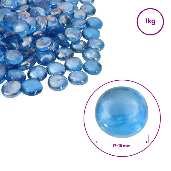 Nugget din sticlă 17-19 mm Albastru cobalt deschis Sticlă WALTI