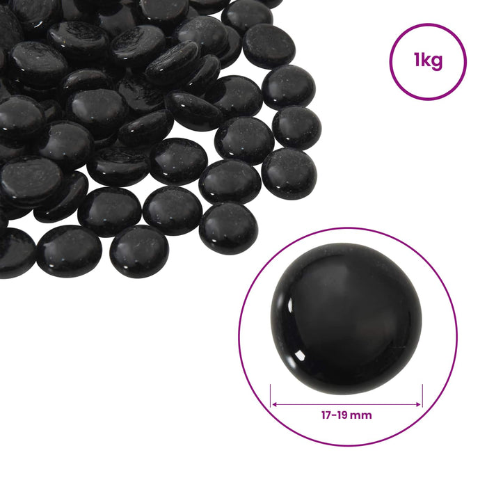 Nugget din sticlă 17-19 mm Negru Sticlă WALTI