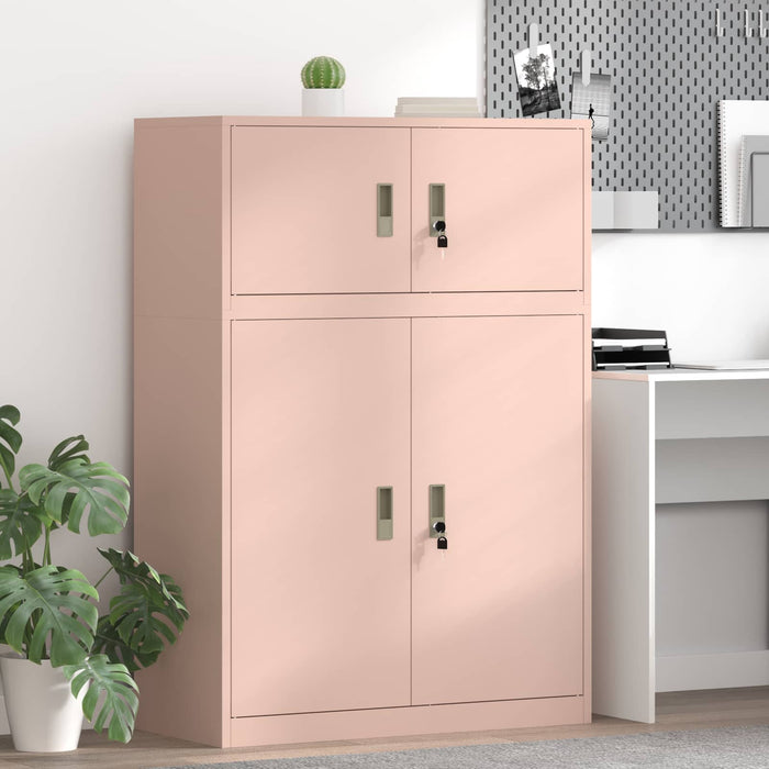 Dulap de depozitare 2 buc. Roz 90 x 40 x 130 cm Oțel Blocat WALTI