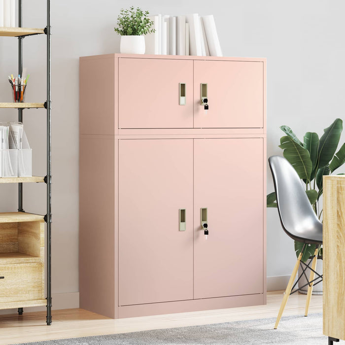 Dulap de depozitare 2 buc. Roz 90 x 40 x 130 cm Oțel Blocat WALTI