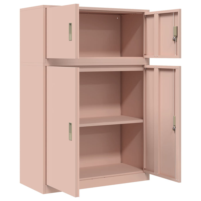 Dulap de depozitare 2 buc. Roz 90 x 40 x 130 cm Oțel Blocat WALTI